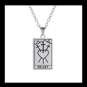 "HEART" Tarot Card Necklace